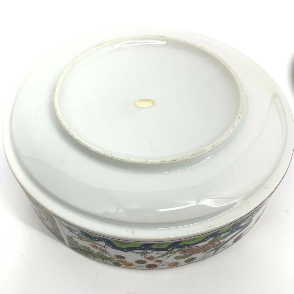 Vintage Porcelain Trinket powder box, made in Japan 6" - Picture 4 of 9